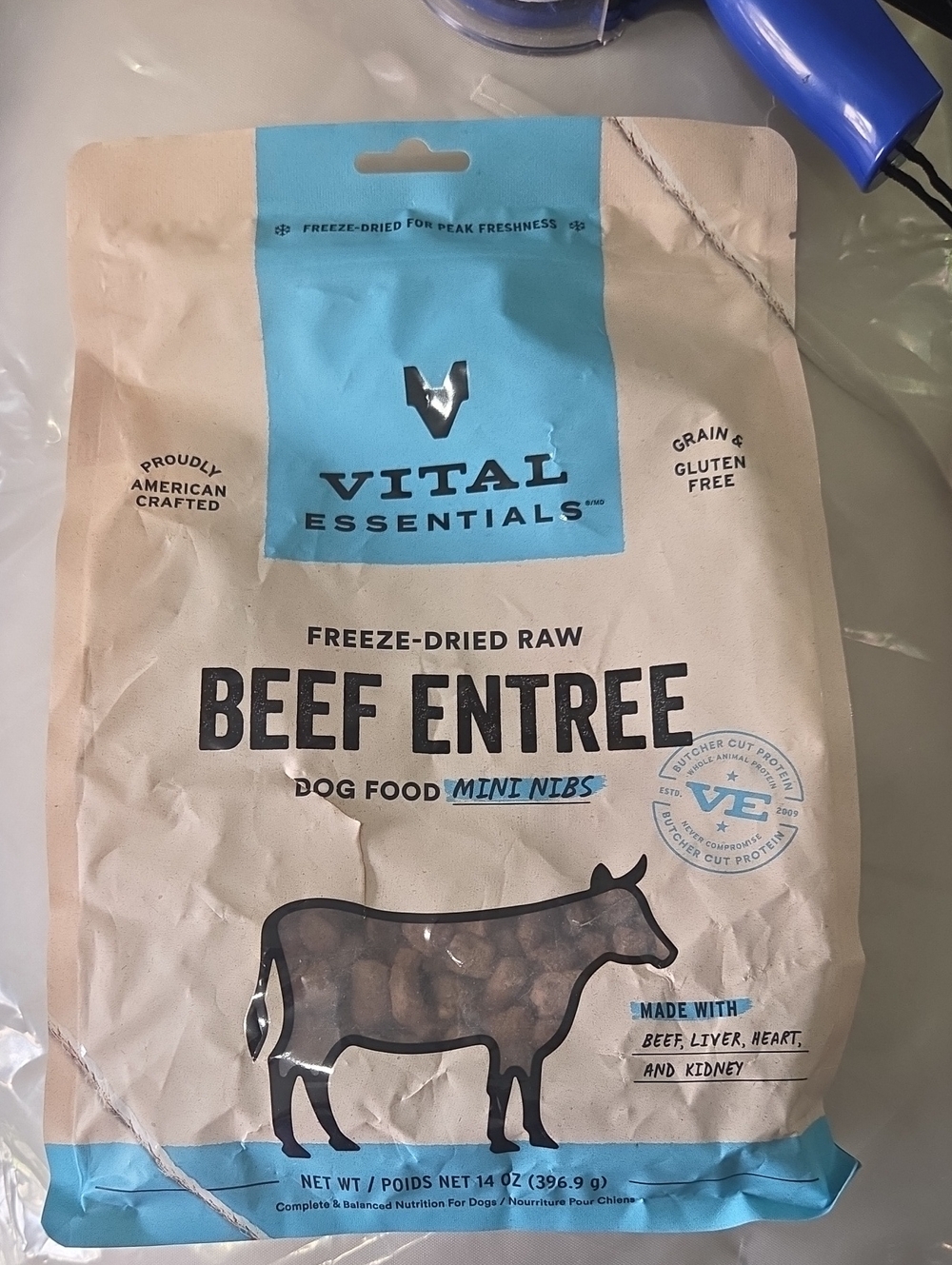 Essentials Butcher Cut Protein Freeze-Dried Dog Food - Blue & Kraft